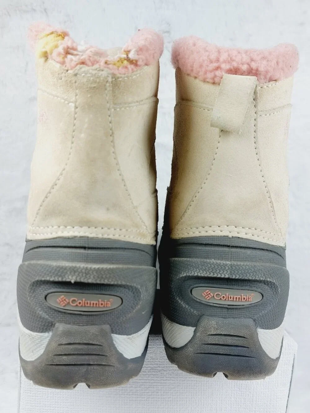 Columbia Women's Off White Pink Cascadian Snowchill Thermolite Winter Boots Sz 8